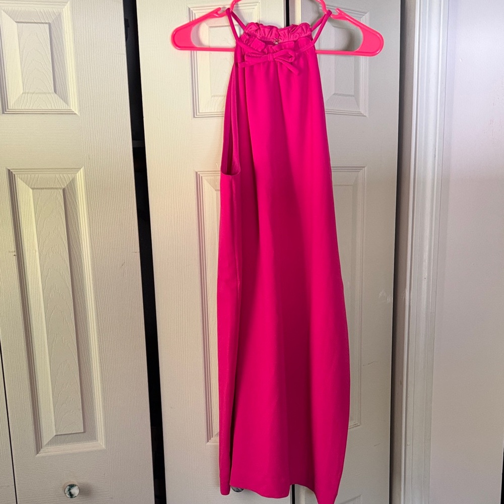 NWT Trina Turk PinK Halter Dress with Bow